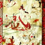 Tangka 大成就者和他的同伴，Natural Mineral Pigments on Cloth 布面天然矿物颜料绘制， 61.4 x 45 cm, Qing Dynasty 清朝